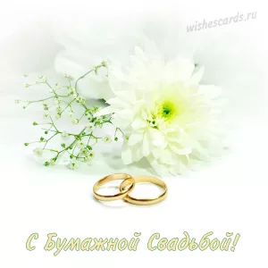 Открытка с бумажной свадьбой скачать бесплатно на сайте WishesCards.ru