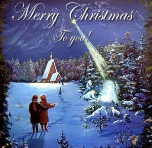 Скачать бесплатно Английская рождественская открытка в старинном стиле на сайте WishesCards.ru