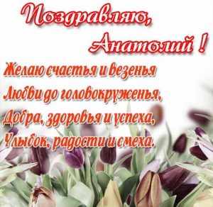 Скачать бесплатно Бесплатная красивая открытка для Анатолия на сайте WishesCards.ru