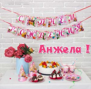 Скачать бесплатно Бесплатная красивая открытка с днем рождения для Анжелы на сайте WishesCards.ru