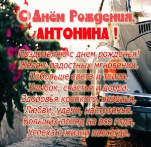 Скачать бесплатно Бесплатная открытка с днем рождения для Антонины на сайте WishesCards.ru