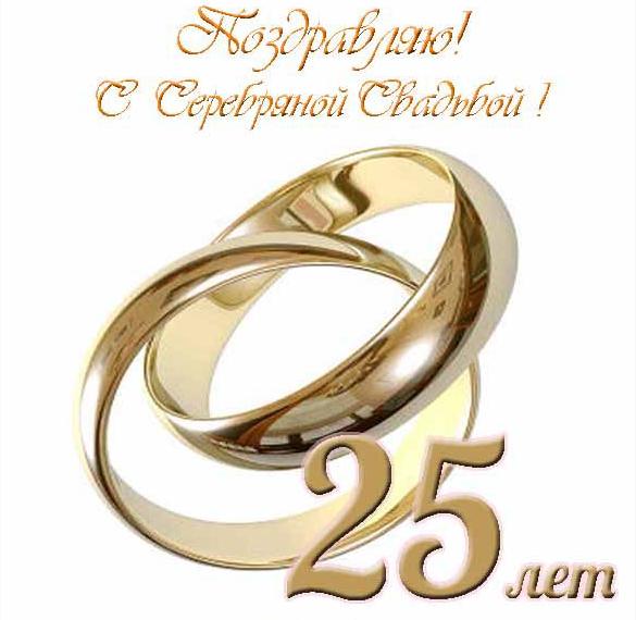 Скачать бесплатно Бесплатная открытка с серебряной свадьбой на 25 лет на сайте WishesCards.ru