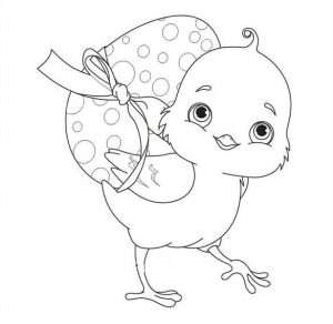 Скачать бесплатно Детская пасхальная открытка раскраска на сайте WishesCards.ru