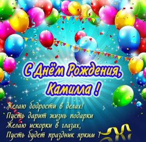 Скачать бесплатно Электронная картинка с днем рождения Камилла на сайте WishesCards.ru
