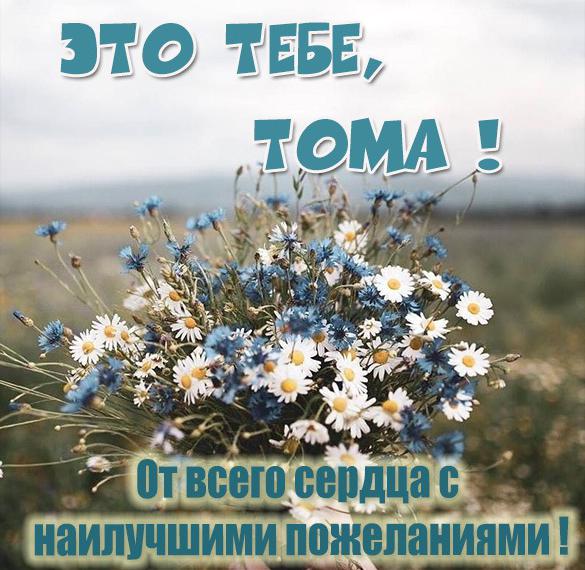 Скачать бесплатно Электронная открытка с именем Тома на сайте WishesCards.ru