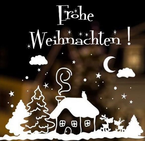 Скачать бесплатно Электронная открытка с Рождеством на немецком языке на сайте WishesCards.ru