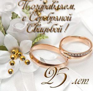 Скачать бесплатно Электронная открытка с серебряной свадьбой на сайте WishesCards.ru