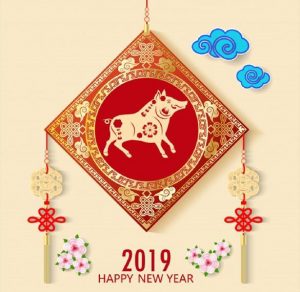 Скачать бесплатно Фото открытка на Китайский Новый год 2019 на сайте WishesCards.ru