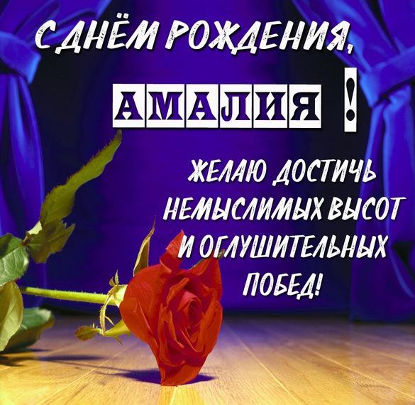 Скачать бесплатно Фото открытка с днем рождения Амалия на сайте WishesCards.ru