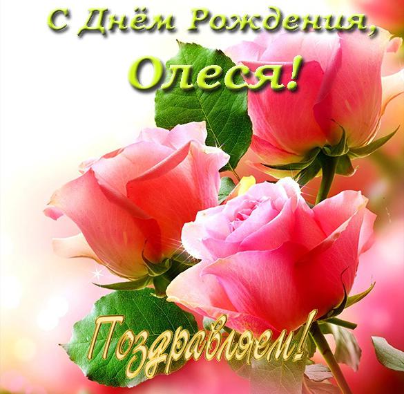 Скачать бесплатно Фото открытка с днем рождения Олеся на сайте WishesCards.ru