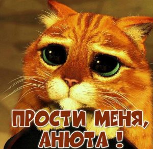 Скачать бесплатно Картинка Анюта прости меня на сайте WishesCards.ru