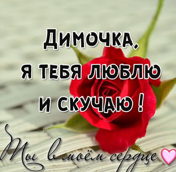 Скачать бесплатно Картинка Димочка я тебя люблю и скучаю на сайте WishesCards.ru