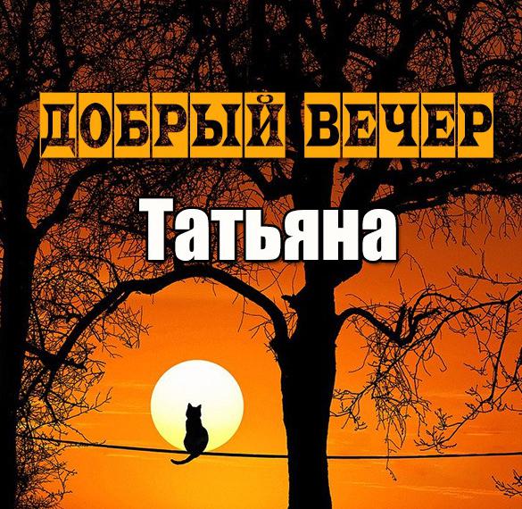 Скачать бесплатно Картинка добрый вечер Татьяна на сайте WishesCards.ru