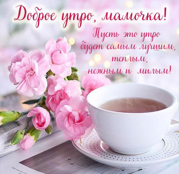 Скачать бесплатно Картинка доброе утро мамочка с пожеланием на сайте WishesCards.ru