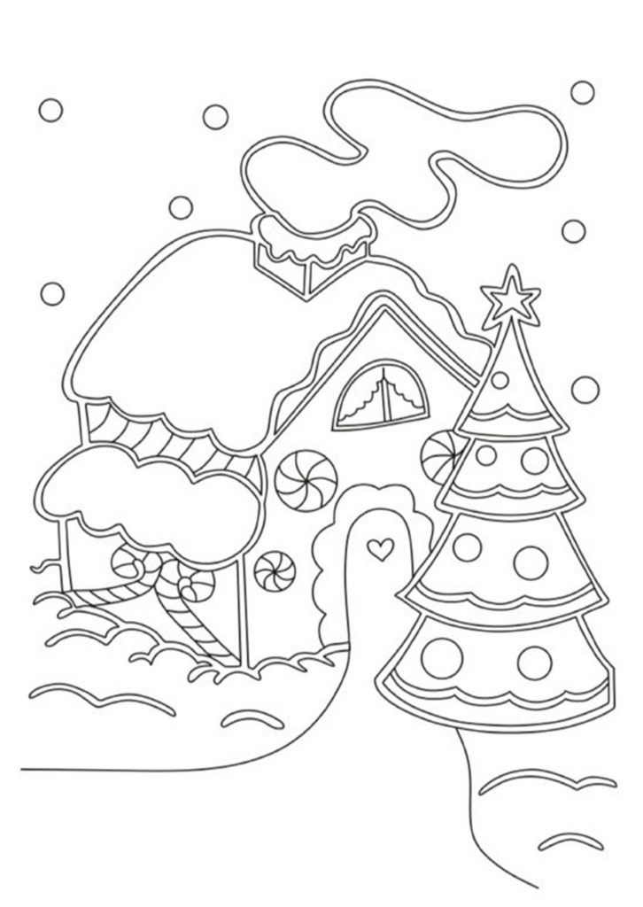 Скачать бесплатно Картинка крупный новогодний трафарет на окна для распечатки на сайте WishesCards.ru