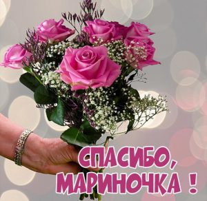 Скачать бесплатно Картинка Мариночка спасибо на сайте WishesCards.ru