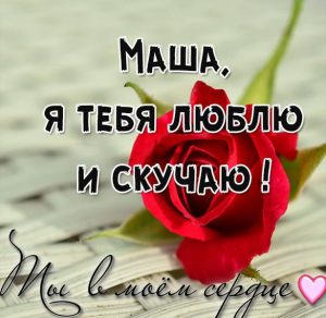 Скачать бесплатно Картинка Маша я тебя люблю и скучаю на сайте WishesCards.ru