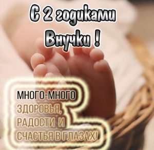 Скачать бесплатно Картинка на 2 года внучке на сайте WishesCards.ru