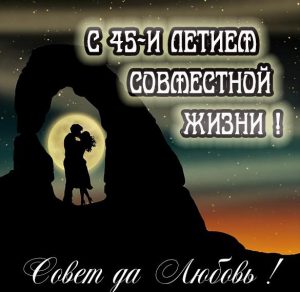 Скачать бесплатно Картинка на 45 лет совместной жизни на сайте WishesCards.ru