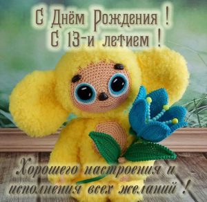 Скачать бесплатно Картинка на день рождения на 13 лет на сайте WishesCards.ru