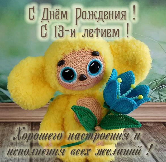 Скачать бесплатно Картинка на день рождения на 13 лет на сайте WishesCards.ru
