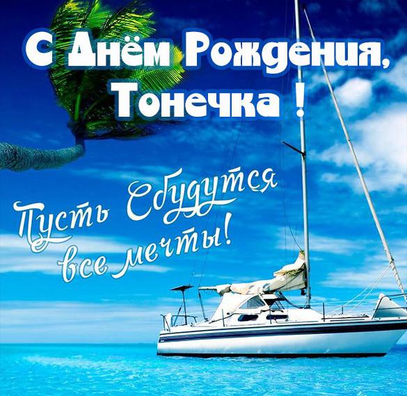 Скачать бесплатно Картинка на день рождения Тонечки на сайте WishesCards.ru