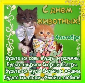 Скачать бесплатно Картинка на день животных на сайте WishesCards.ru