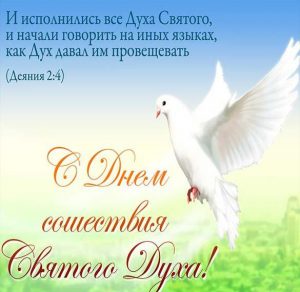 Скачать бесплатно Картинка на Духов день с поздравлением на сайте WishesCards.ru