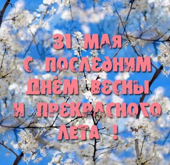 Скачать бесплатно Картинка на последний день весны 31 мая на сайте WishesCards.ru