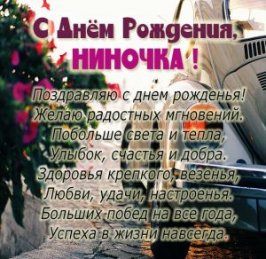 Скачать бесплатно Картинка Ниночка с днем рождения со стихами на сайте WishesCards.ru