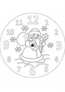 Скачать бесплатно Картинка новогодний циферблат часов с цветами для распечатки на сайте WishesCards.ru