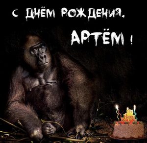 Скачать бесплатно Картинка прикол с днем рождения Артем на сайте WishesCards.ru