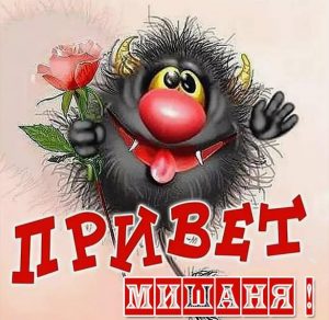 Скачать бесплатно Картинка привет Мишаня на сайте WishesCards.ru