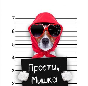 Скачать бесплатно Картинка прости Мишка на сайте WishesCards.ru