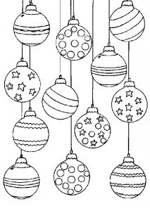 Скачать бесплатно Картинка раскраска новогодних шаров на сайте WishesCards.ru