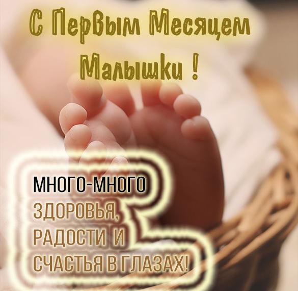 Скачать бесплатно Картинка с 1 месяцем жизни девочке на сайте WishesCards.ru