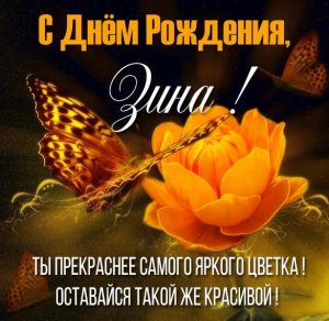 Скачать бесплатно Картинка с днем рождения для Зины на сайте WishesCards.ru