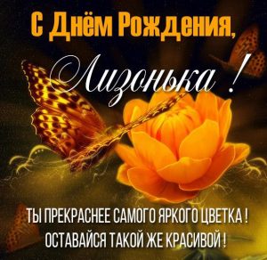 Скачать бесплатно Картинка с днем рождения Лизонька на сайте WishesCards.ru