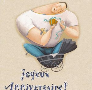 Скачать бесплатно Картинка с днем рождения мужчине на французском на сайте WishesCards.ru