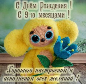 Скачать бесплатно Картинка с днем рождения на 9 месяцев девочке на сайте WishesCards.ru
