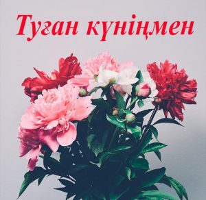 Скачать бесплатно Картинка с днем рождения на казахском языке на сайте WishesCards.ru