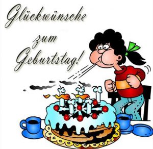 Скачать бесплатно Картинка с днем рождения на немецком на сайте WishesCards.ru