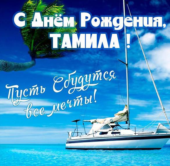 Скачать бесплатно Картинка с днем рождения с именем Тамила на сайте WishesCards.ru