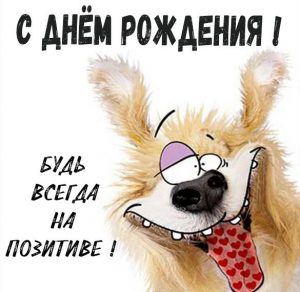 Скачать бесплатно Картинка с днем рождения с собачкой на сайте WishesCards.ru
