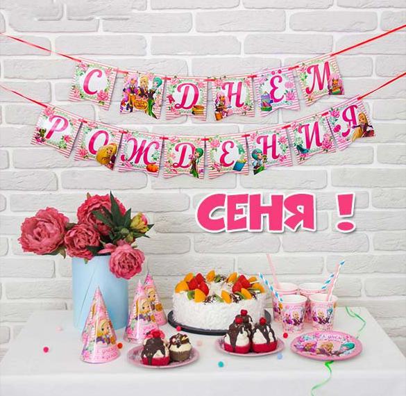 Скачать бесплатно Картинка с днем рождения Сеня на сайте WishesCards.ru