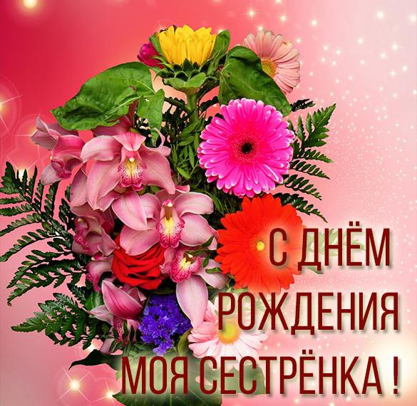 Скачать бесплатно Картинка с днем рождения сестренке на сайте WishesCards.ru