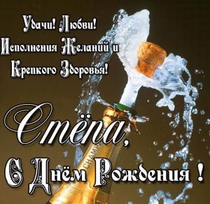 Скачать бесплатно Картинка с днем рождения Степа на сайте WishesCards.ru