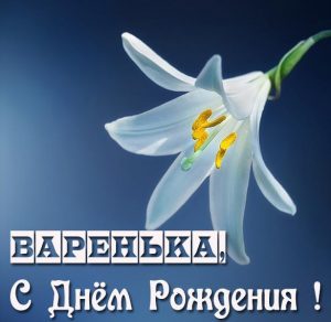 Скачать бесплатно Картинка с днем рождения Варенька на сайте WishesCards.ru