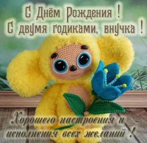 Скачать бесплатно Картинка с днем рождения внучке на 2 года на сайте WishesCards.ru