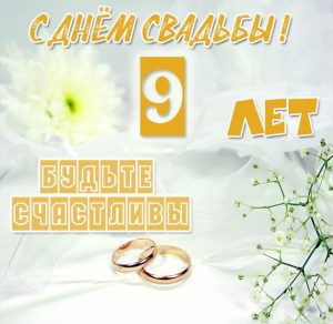 Скачать бесплатно Картинка с годовщиной свадьбы на 9 лет на сайте WishesCards.ru